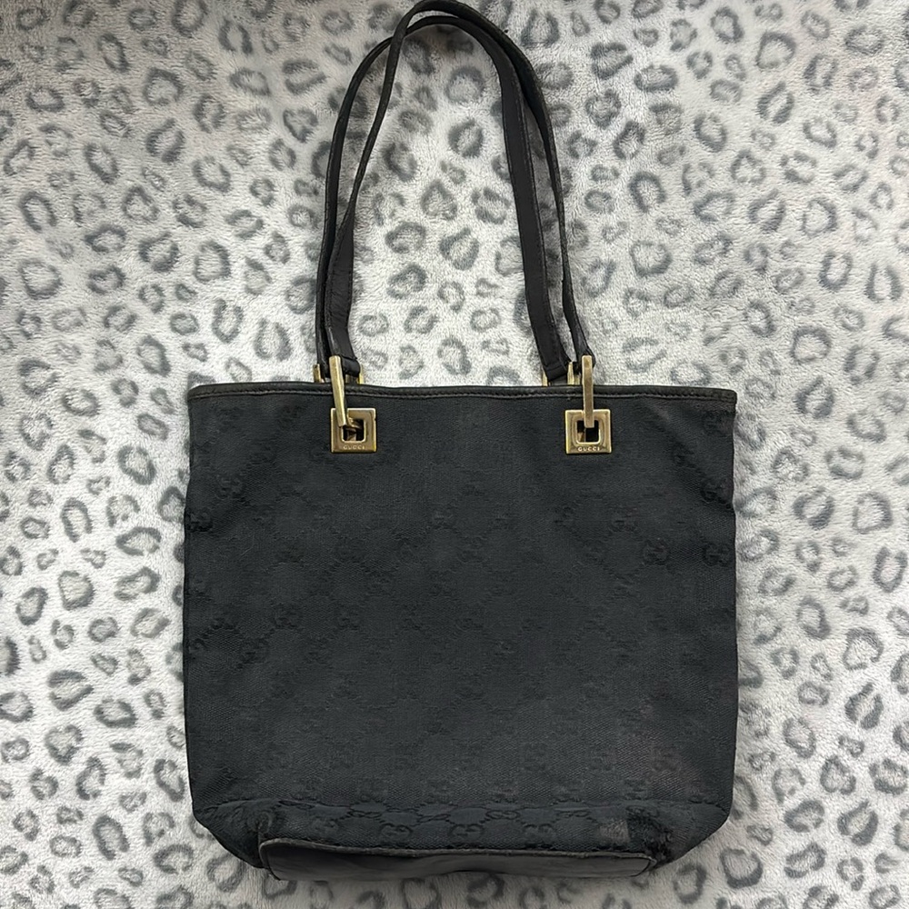 GUCCI monogram canvas mini bucket tote